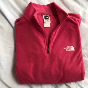 The North Face fleece 1/4 zip pullover , hot pink